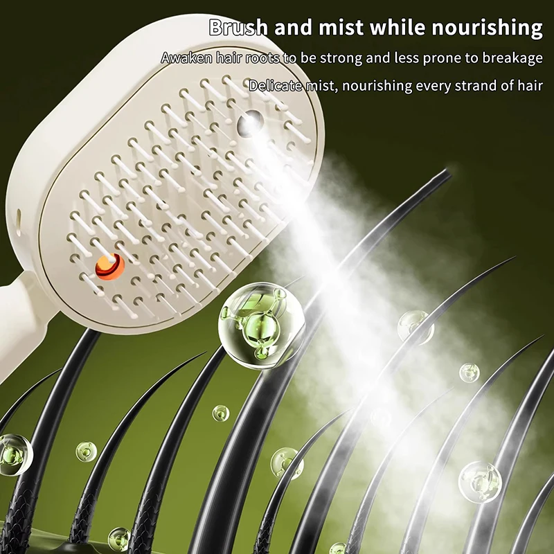 Hair Care Spray Massage Comb Electric Hair Massage Brush with Spray Function Aromatherapy Mist Detangling Anti Static Comb