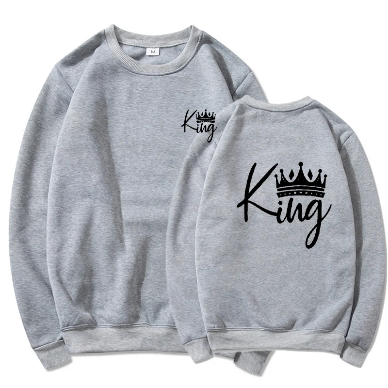 

CKing Queen Couple Clothes Casual Sweatshirts Men's Women's Hoodies Pullover Streetwear Hoodie Hiphop Basic hoodies Eur Size