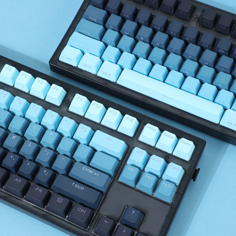 Sea Salt Gradient Keycaps PBT Double Shot OEM Height Backlight Shine Through Mechanical Keyboard AULA F75 GK61 Anne Pro 2 view 4