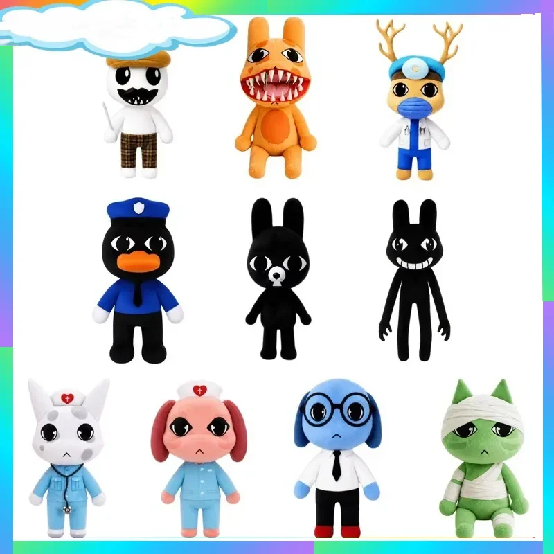 *Horror Animal Hospital Plush Toy Blue Dog Soft@ Stuffed Cartoon Doll Collectible For Adult Fans Home Decoration Cuddly Gift！