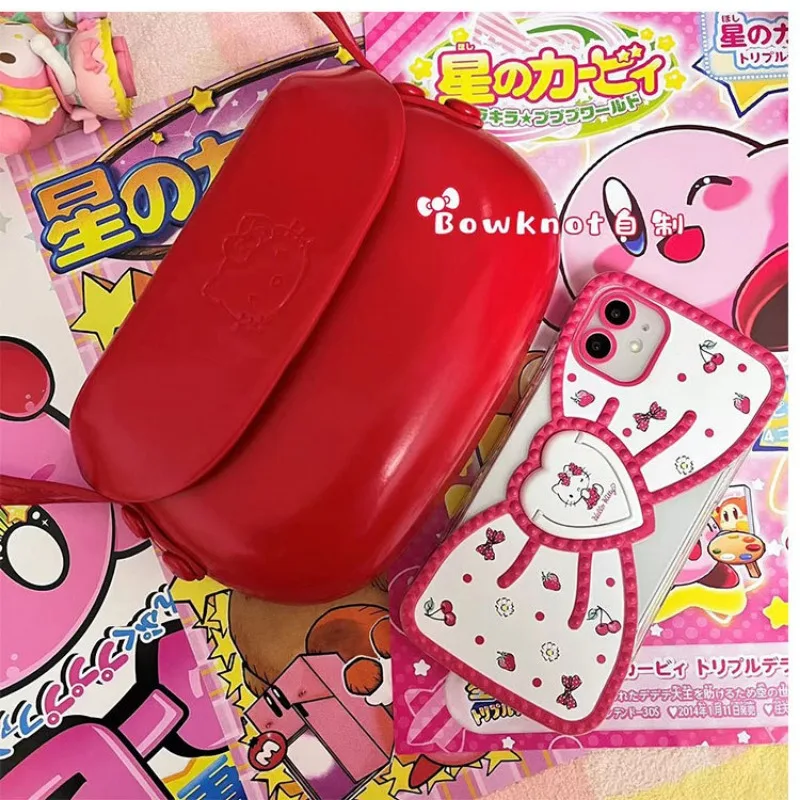 Hello Kitty czerwone torebki Crossbody Sanrio torby Crossbody dla kobiet Anime wszechstronna torba na telefon komórkowy prezent proste torby na ramię