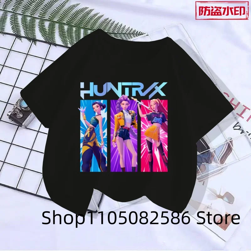 تي شيرت بأكمام قصيرة مطبوع عليه مجموعة الشيطان، تي شيرت ناعم وغير رسمي، قميص ذو طابع كرتوني لطيف، مناسب للفتيات والفتيان #2