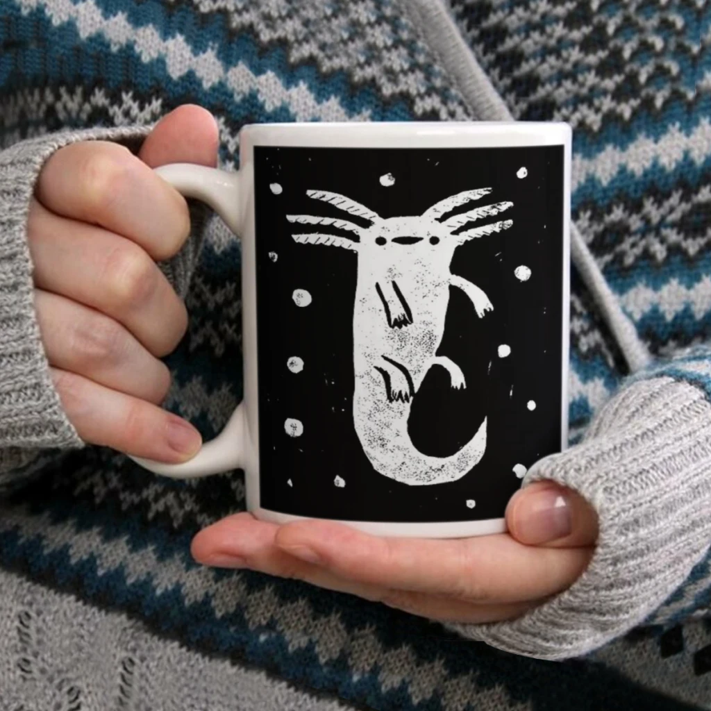 

Axolotl PrintCoffee Mug Tea Cup 11oz Coffee Cup Funny Birthday Ceramic Mug Personalized Cup