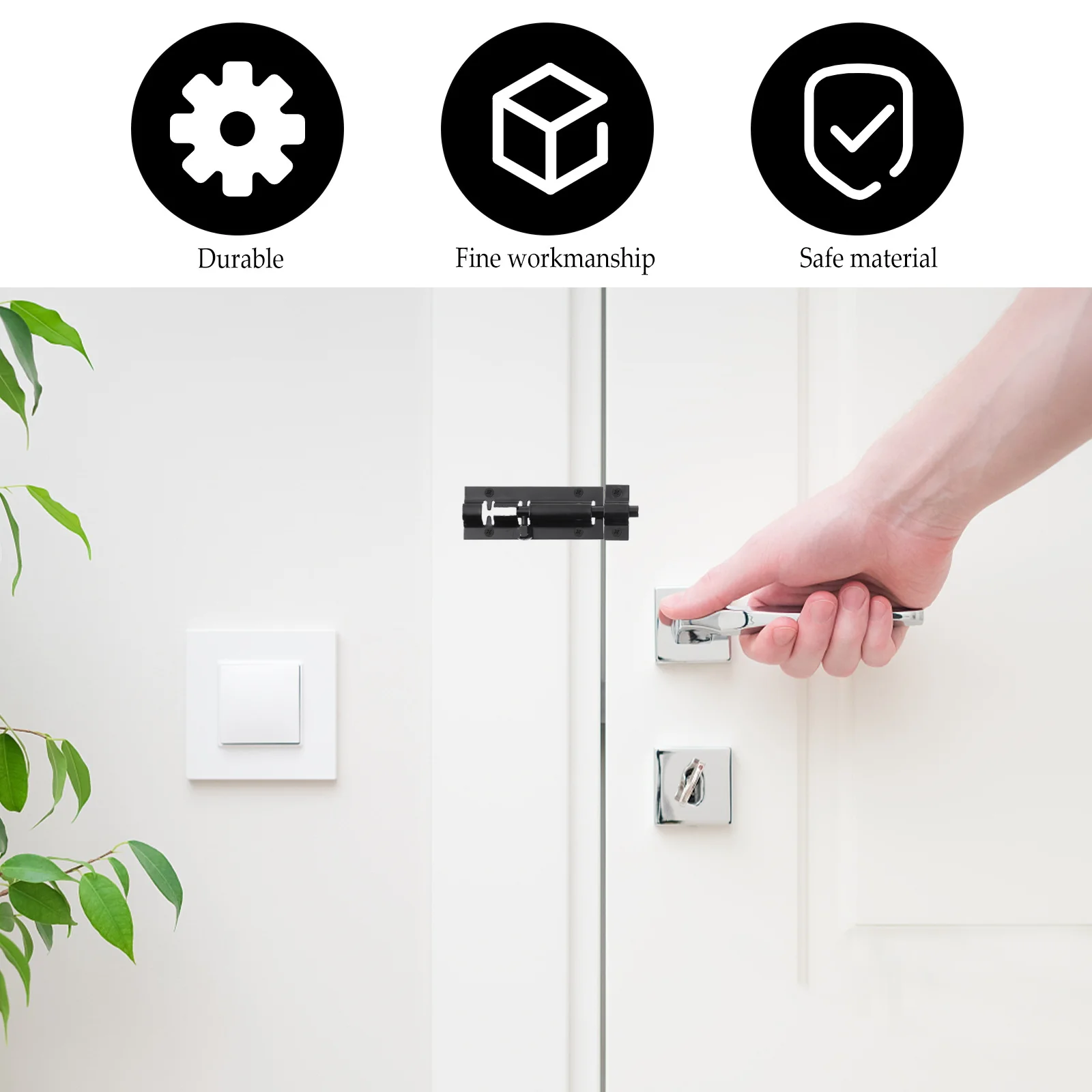 

2pcs Square Door Bolt Heavy Duty Security Slide Latch Lock For Door Window Sliding Barrel Bolt Stainless Steel Hardware