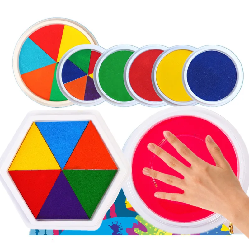 

Craft Colorful Ink Pad DIY New born hand and Foot Print Inkpads Card Drawing Tool for Baby Shower Kids Stationery Coloring Toys