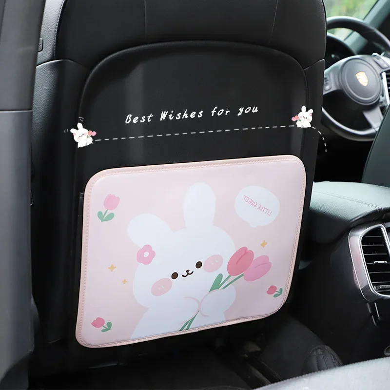 2024 الكرتون حامي مقعد السيارة للأطفال مكافحة ركلة الوسادة السيارات مقعد يغطي مقعد السيارة الخلفي حامي اكسسوارات السيارات الداخلية