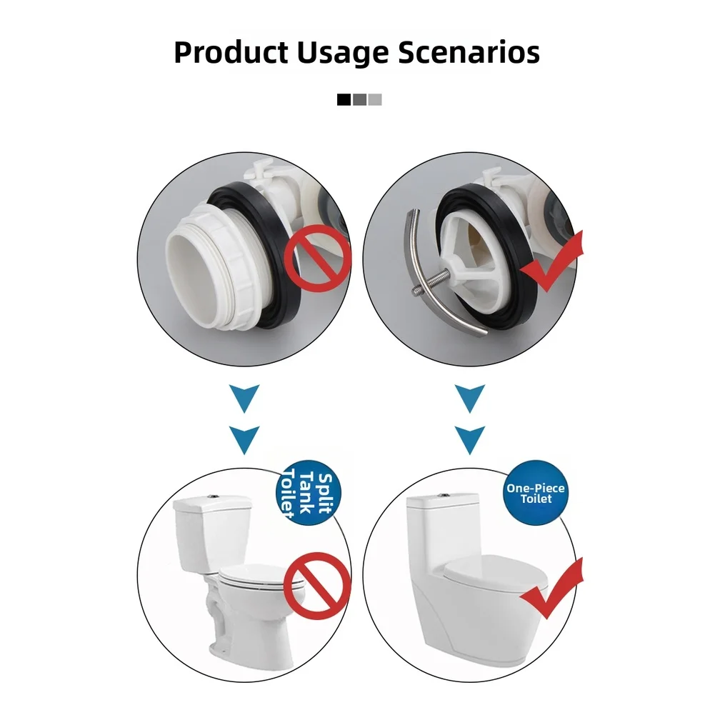3 Inch Toilet Flush Valve Built with ABS Material Rubber Seal and Copper Weighted Chain for Efficient Drainage