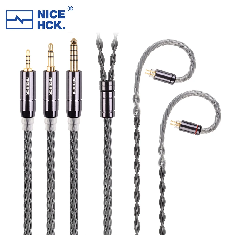 NiceHCK GreyCloud 6N Silver Coated Oxygen Disconnected Copper Earphone Cable MMCX 2Pin for Yume Flame tangzu fudu HOLA Zero CHU2