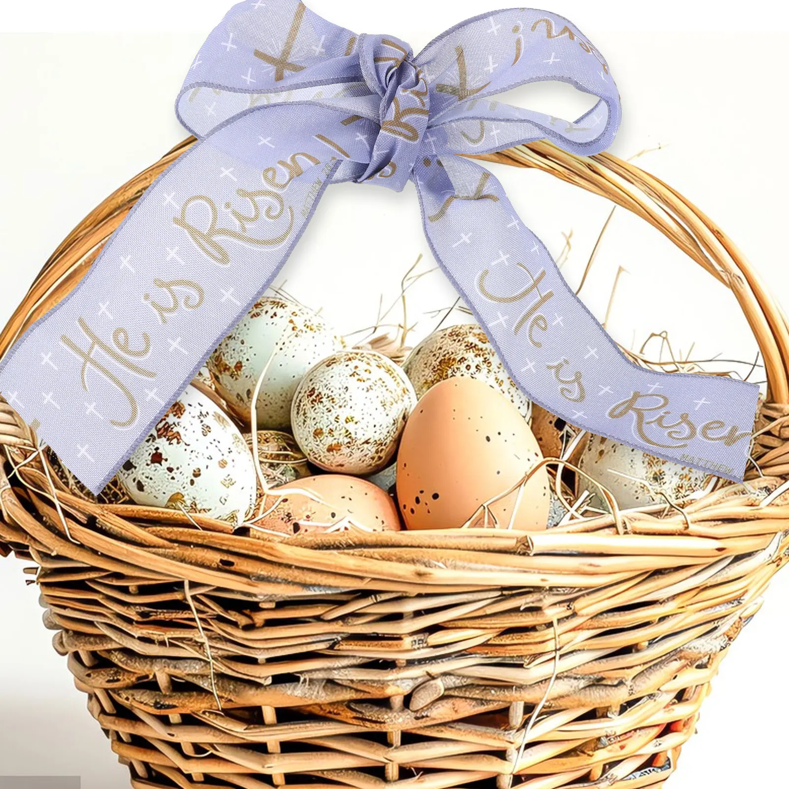

Easter Ribbon Delicate Wire Edged Ribbon Gift Wrapping DIY Projects Durable Material Outdoor Decorations Sewing Supplies