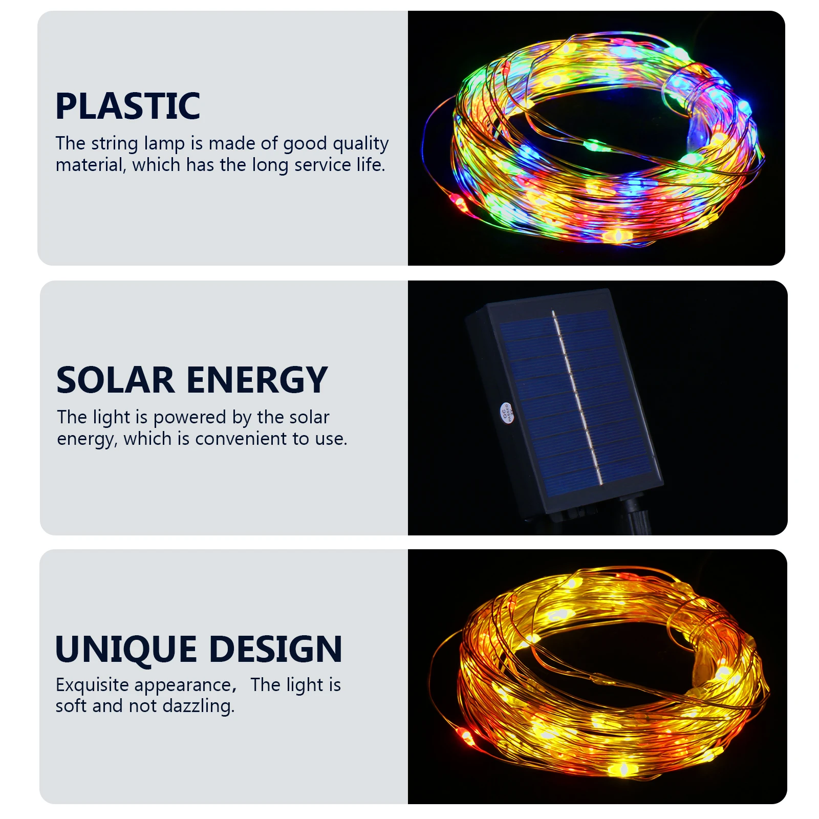 

Solar String Lights LED Copper Wire Fairy Garden Decorative Outdoor Patio Night Lighting Festival illumination
