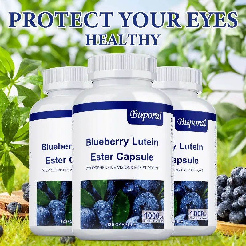 Blueberry Lutein Ester Capsule - Relieves Eye Fatigue, Protect Eyes, Improve Visual Clarity, Supports Retinal and Macula Health