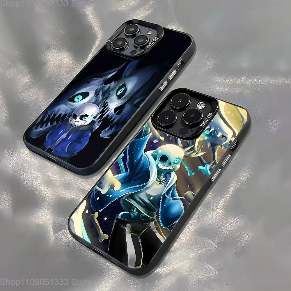 

U-Undertale Sans doggo Phone Case For iPhone 16,15,14,13,12,11,Pro,XS,Max,Plus,Mini,SE Black Candy Matte Shockproof Cover