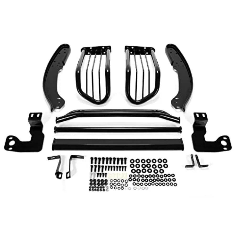 واقي الضوء الأمامي للفرشاة متوافق مع 1997-2004 دودج داكوتا دورانجو فرشاة فولاذية حماية مصبغة مسحوق أسود #6