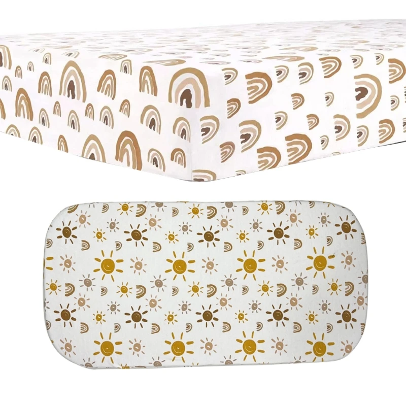 

Baby Fitted Bassinet Sheet Newborns Changing Pad Cover Comfortable Fitted Sheets Lovely Printed Mattress Case Protector