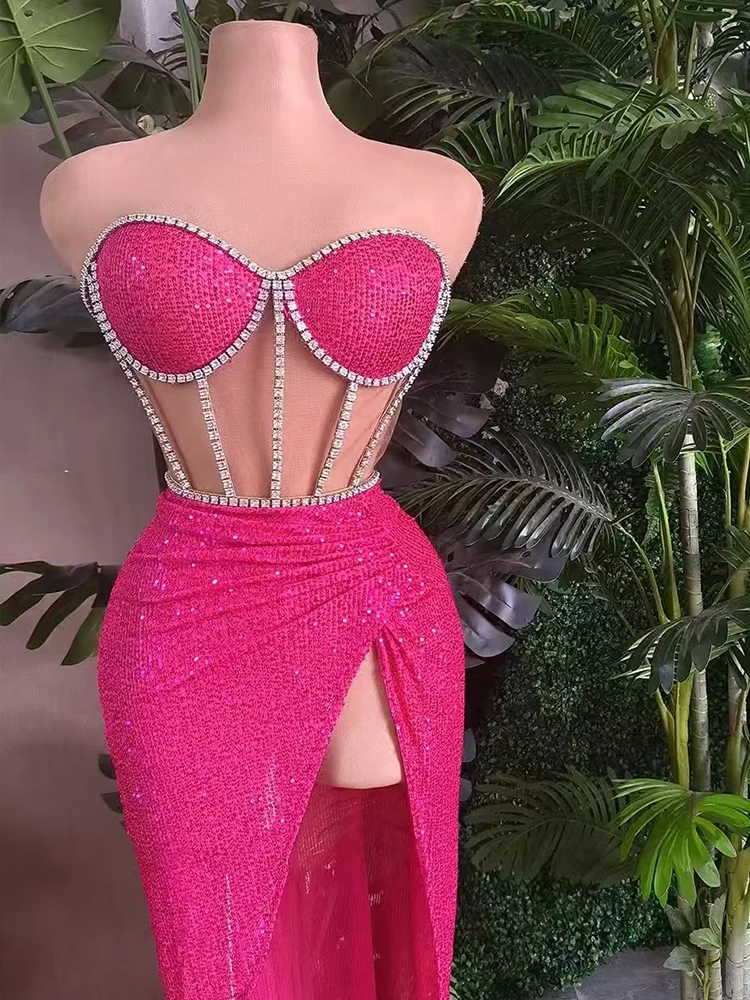 สีเขียว Glitter เซ็กซี่ชุดผู้หญิง STAGE เครื่องแต่งกาย Elegant Ball Gowns ชุดวันเกิด Dancehall RAVE ชุด yj002