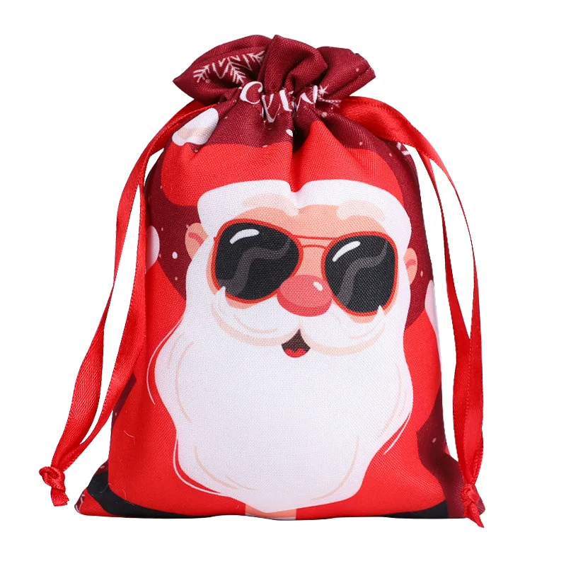 

5-piece set of Christmas bags, cloth bags, gift bags, cartoon Christmas tree Christmas drawstring bags