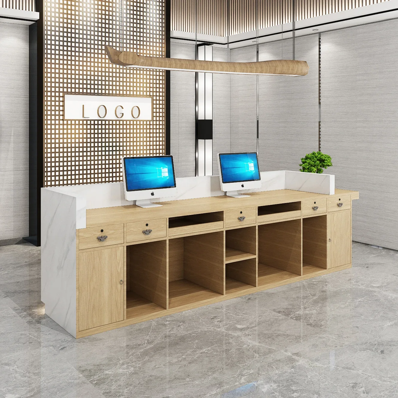 Company Reception Desk Grand Reception Desk Counter Office Table Beauty Salon Clothing Store Cashier