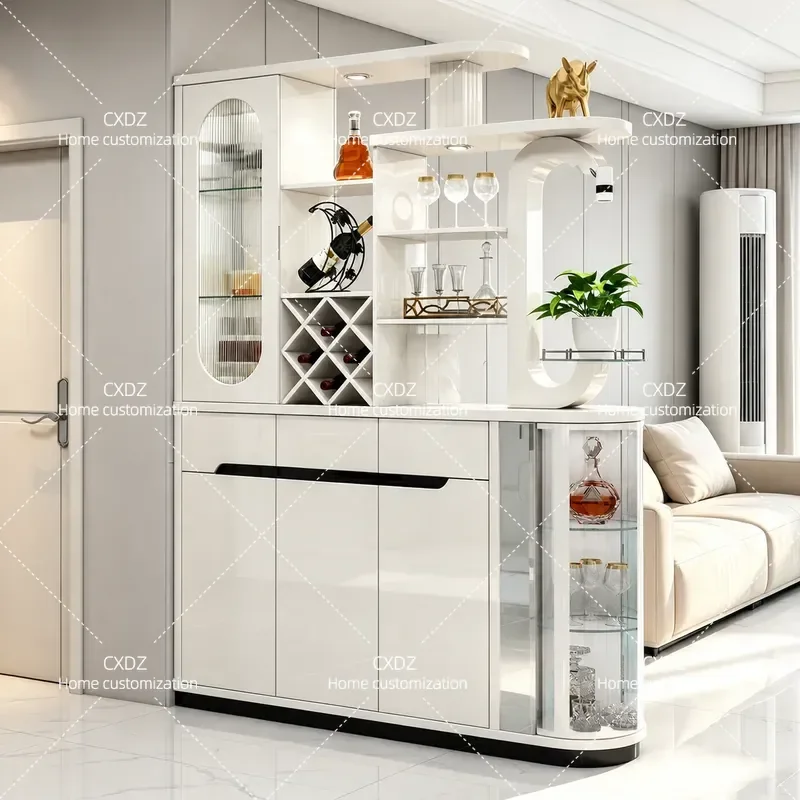 Modern Double Sided Entryway Partition Cabinet Simple Foyer Wall Wine Rack Hall Screen Decorative Storage Shoe Cabinet for