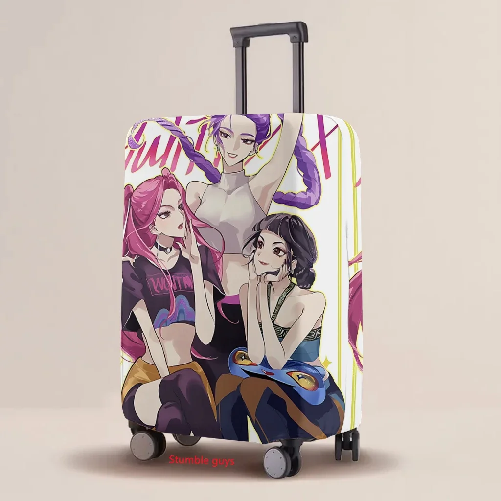 Kpop شيطان الصيادين الكرتون الأمتعة الغطاء الواقي مرونة متعددة الحجم طباعة حالة يناسب حقيبة 18-32 بوصة ​