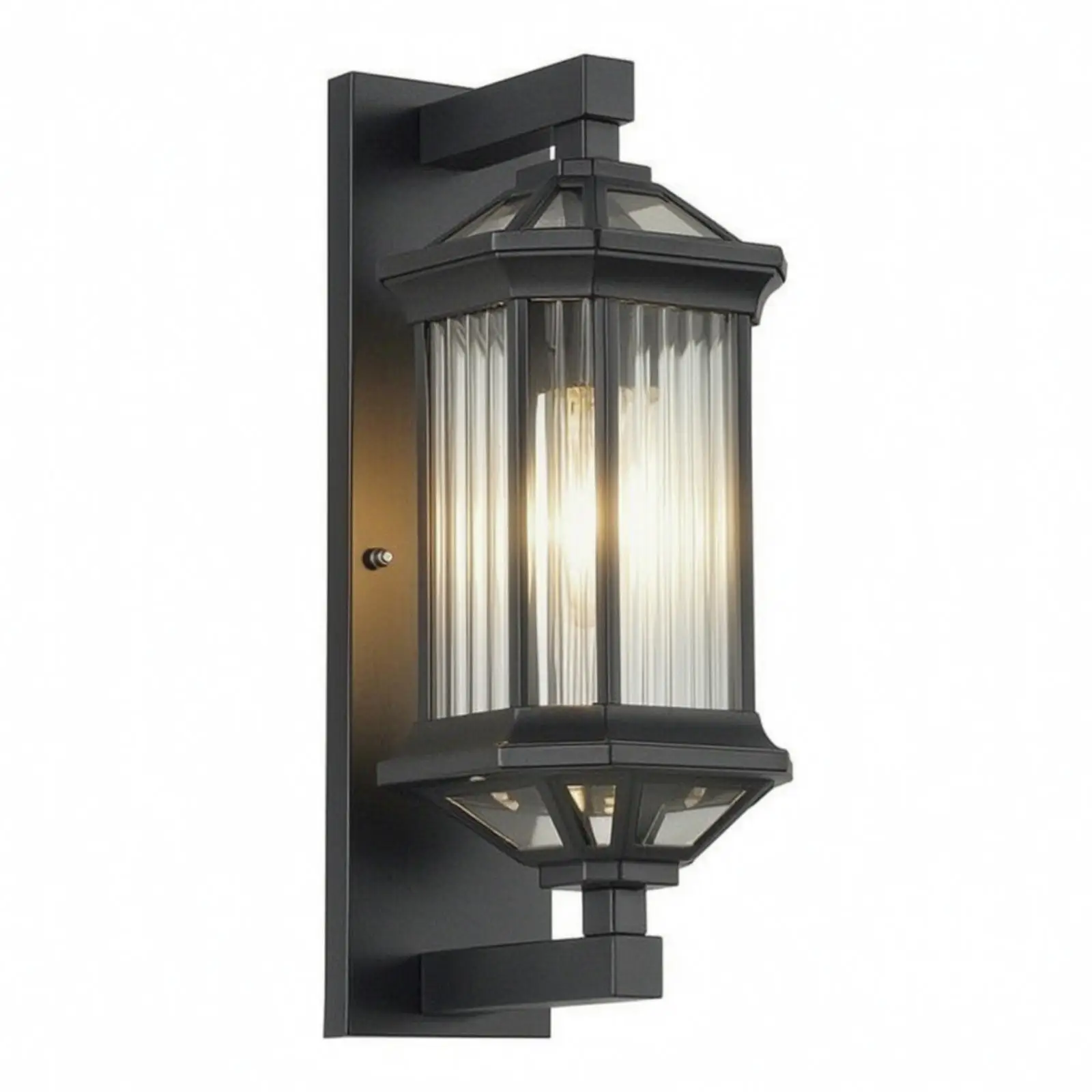 Waterproof LED Wall Light Outdoor Dimmable Aluminum Lantern 30000 Hours 220V Glass Panel for Porch Foyer Garage Sidewalk Facade