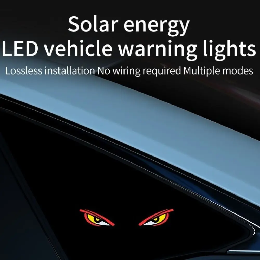 Solar Powered Solar Demon Eye Light Wireless LED Anti-Rear-End Light USB Rechargeable Warning Vehicle Signal Lights