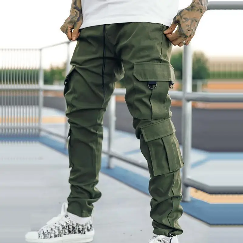 Spring and autumn menswear 2024 new men's casual and loose large-size quick-woven pants multi-bag transport Work Pants