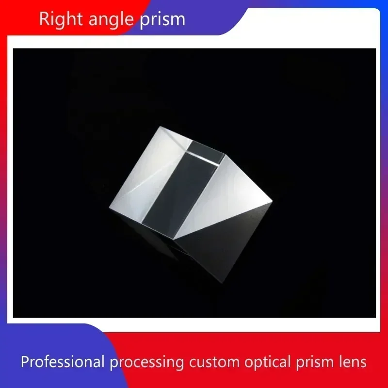 Prisma triangular óptico 20mm ângulo reto prismas de reflexão interna espelho superfície reflexiva revestida com alumínio e preto