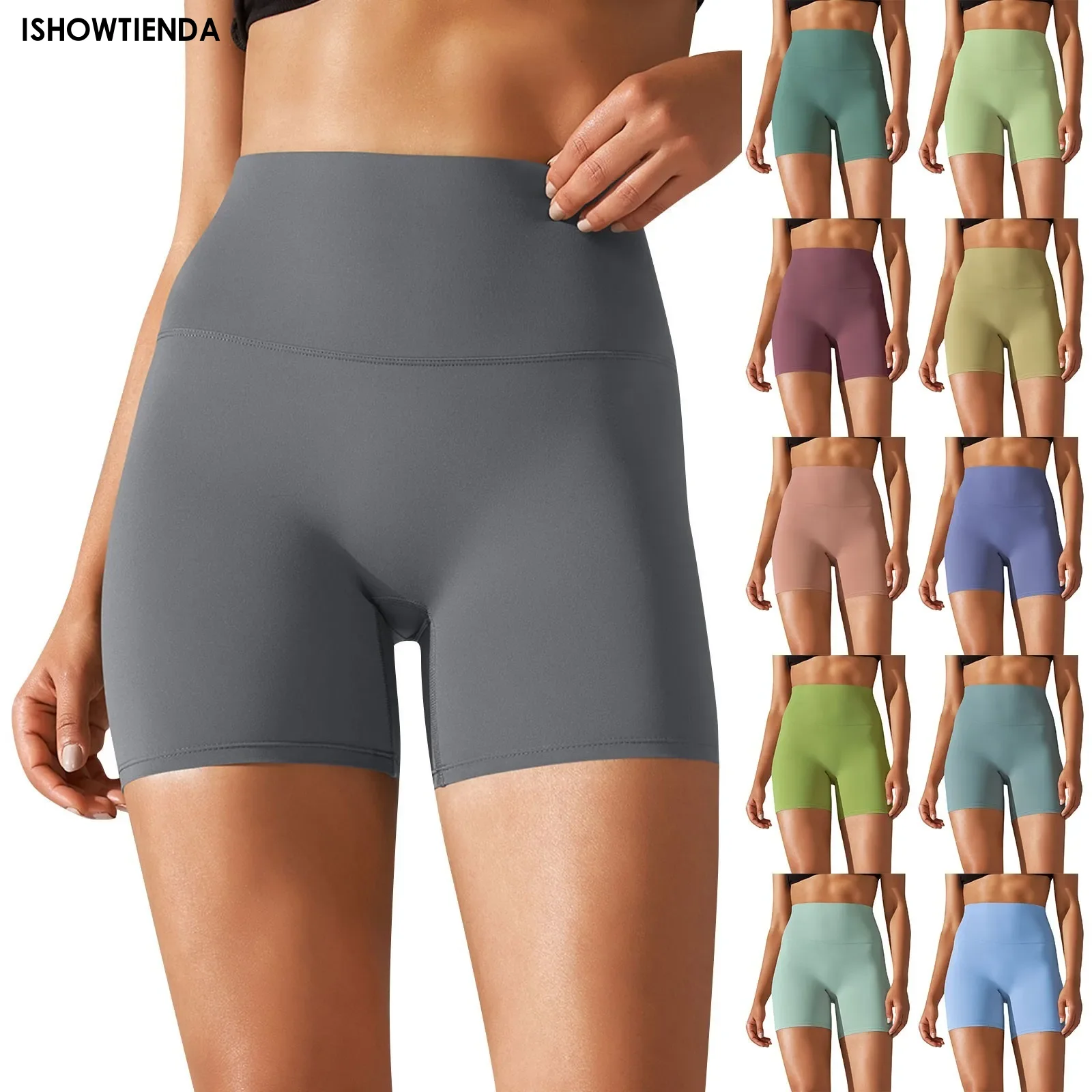 Women Sports Short Yoga Legging Shorts Squat Proof High Waist Fitness Tight Shorts Quick Drying Cycling Workout Gym Shorts