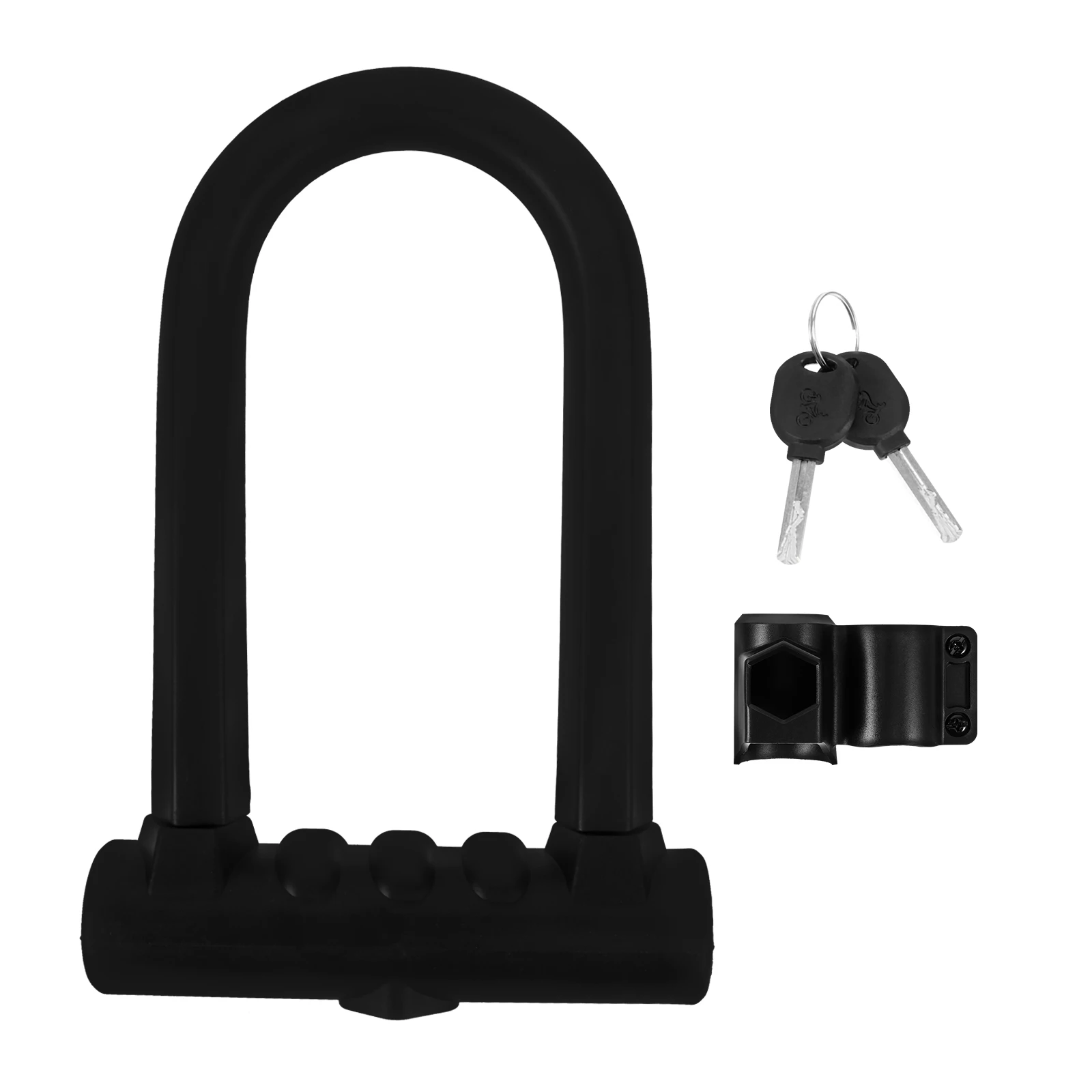 

U-shaped Bike Lock Heavy Duty Black Anti Theft U-locks for Bicycle Motorcycle Reusable Dual-opening Design bike lock mount