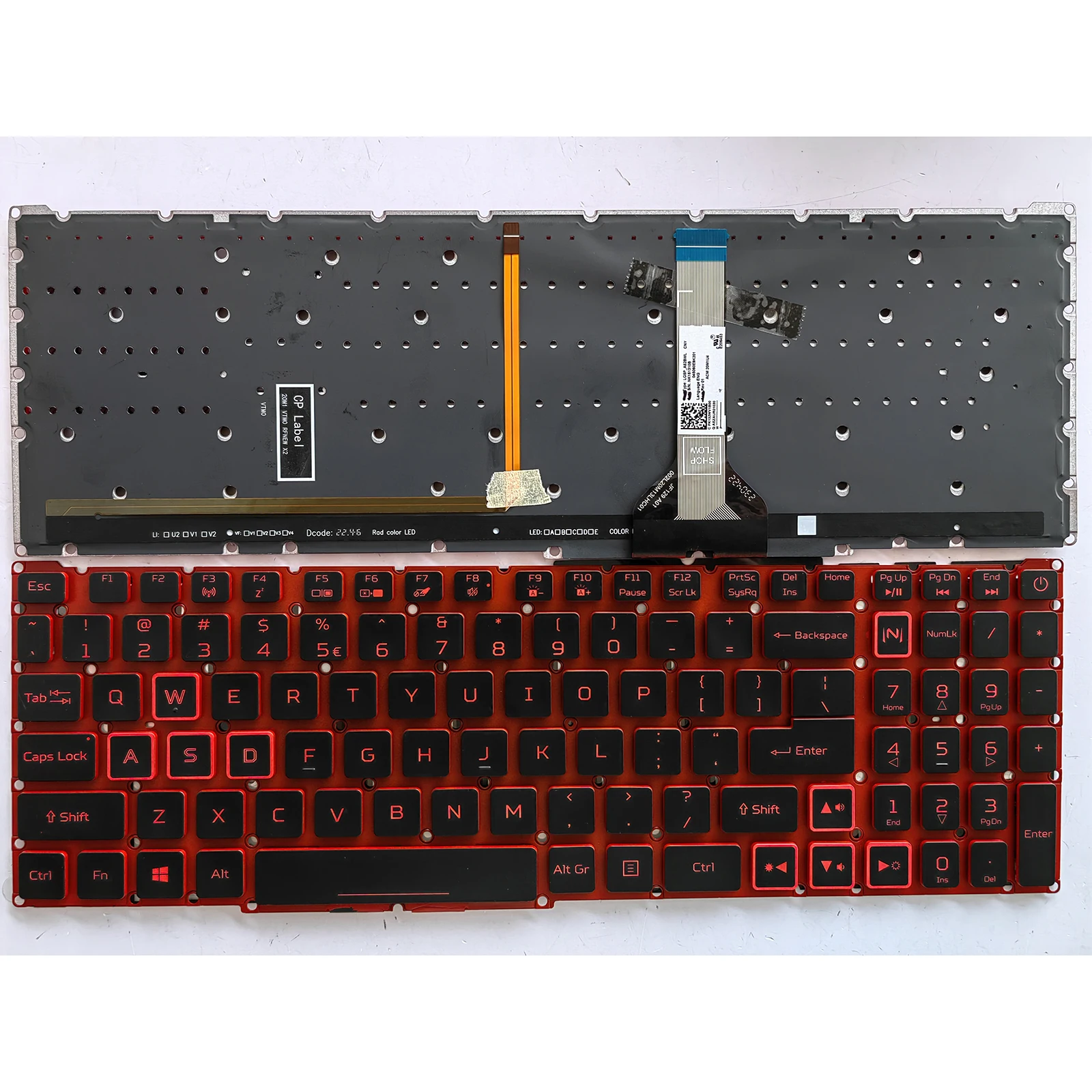 Imagem -06 - Teclado sp dos Eua para Acer Nitro An51556 An515-57 An517-53 An517-54 Retroiluminado Novo