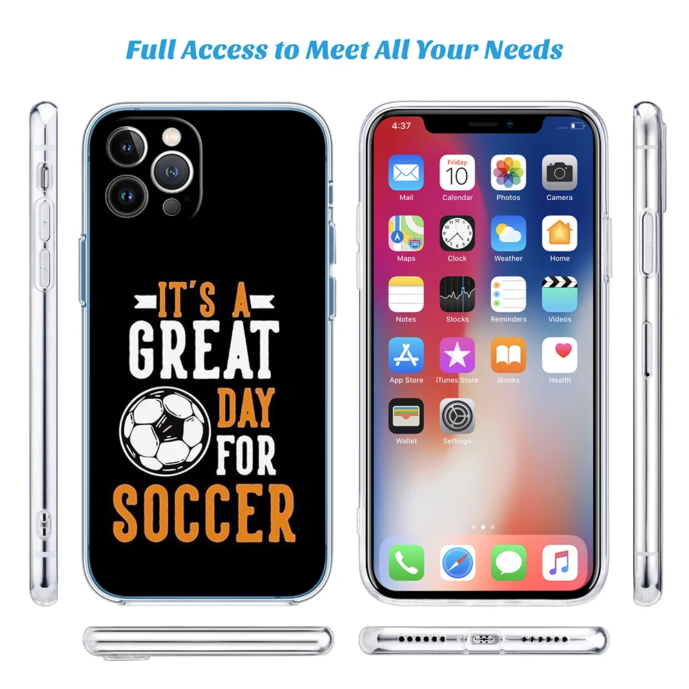 Football Soccer Transparent Phone Case for Motorola G40 G04 G05 One Ace Action  Fusion Plus Hyper Macro Vision Zoom view 6