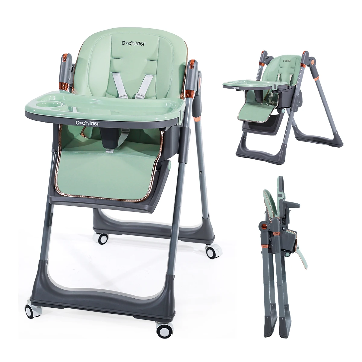 

Multi-functional children's high chair, foldable baby high chair, table and chair, portable outdoor camping chair with wheels
