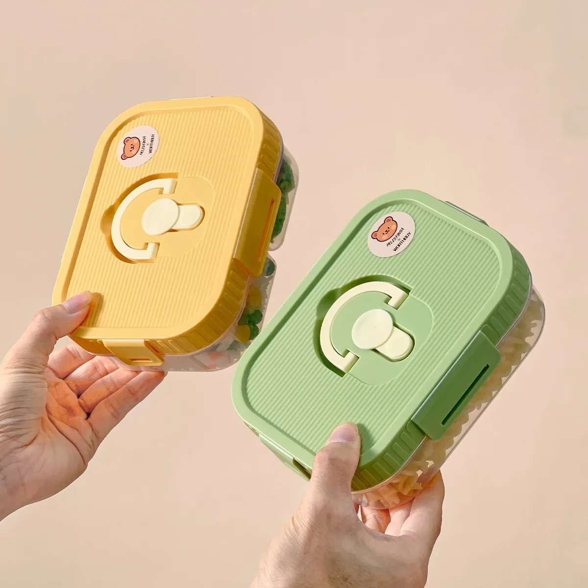 Microwave Plastic Divided Lunch Box For Kids Students 2/3/4 Grids Fruit Bento Box Portable Leak-proof Food Storage Container