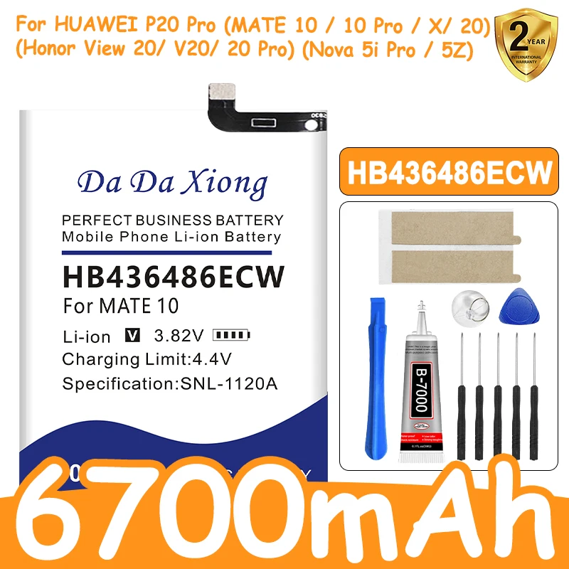 100% New High Quanlity HB436486ECW Battery For Huawei Mate 10 Mate 10 Pro /P20 Pro AL00 L09 L29 TL00 Batteries +Tools