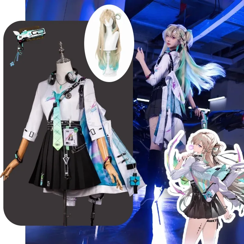 Game Wuthering Waves Lynae Cosplay Costume Jk Uniform Props Wig Suit for Women Halloween Anime Carnival Party Roleplay Outfit