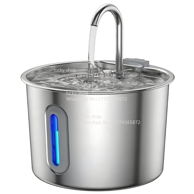 Stainless Steel Pet Water Dispenser 2.2L Silent Smart Circulation Dog Cat Water Feeder