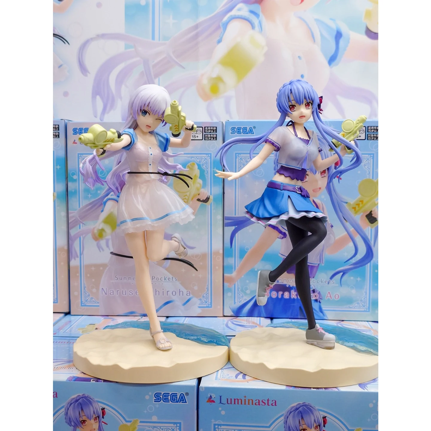 ฟิกเกอร์อนิเมะ SEGA Luminasta Summer Pockets นารุเสะ ชิโรฮะ โซราคาโดะ อาโอ ของเล่นสะสมน่ารัก ของขวัญ