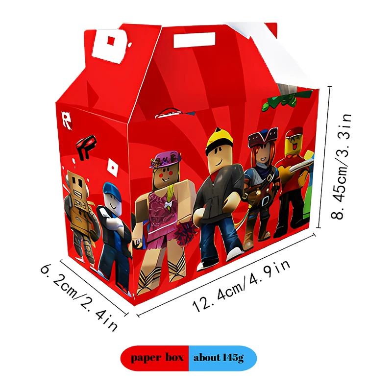 Roblox-Themen Papierboxen Einweg-Tischdekoration Party-Kekse Schokolade Snacks für Geburtstagsfeiern – Detail 1