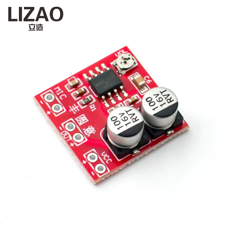LIZAO LM386 Audio Amplifier Module, Electret Microphone Head Amplification Board with DC 4V-12V Wide Voltage