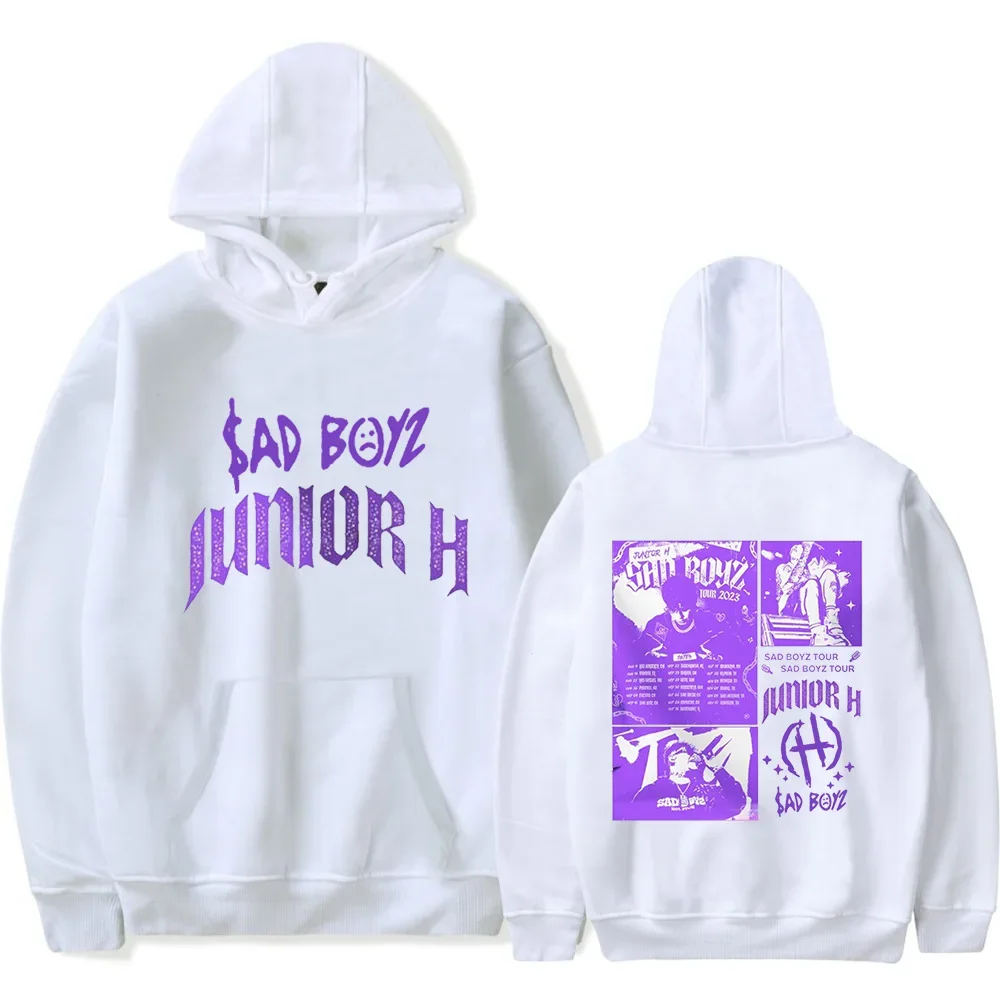 Rapper Junior H Sad Boyz Tour 2023 Oversized Women/Men Hoodie Sweatshirt Streetwear Hip Hop Pullover Hooded Jacket Outerwear