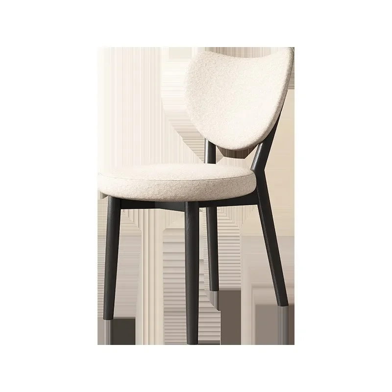 Nordic vintage solid wood dining home modern simple restaurant backrest soft leather vintage hotel dining chair stool