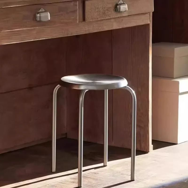 Nordic Round Metal Stool Modern Luxury Design for Living Room Hotel Restaurant Furniture CE Certified Home Decor Accent Chair