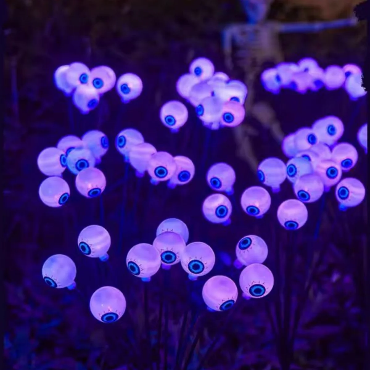 2PC12 LED Halloween Ghost Eye Erdungslicht Außenhof Rasen Atmosphäre Dekoration 1PC6LED Schwingen im Wind