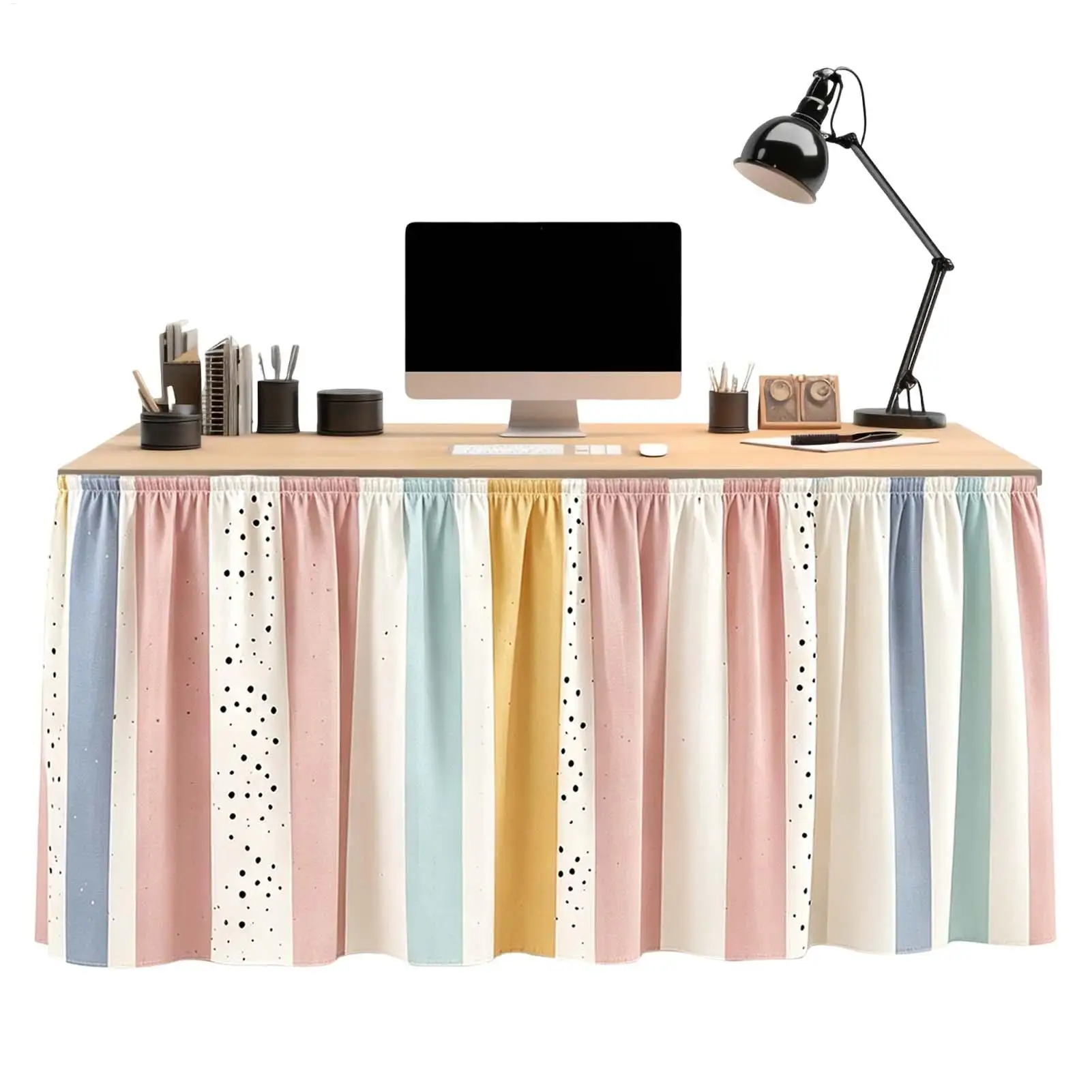 Table Skirt Dustproof Dining Countertop Cover Colorful Table Cloth Home Party Decoration For Wedding School  Kitchen Room
