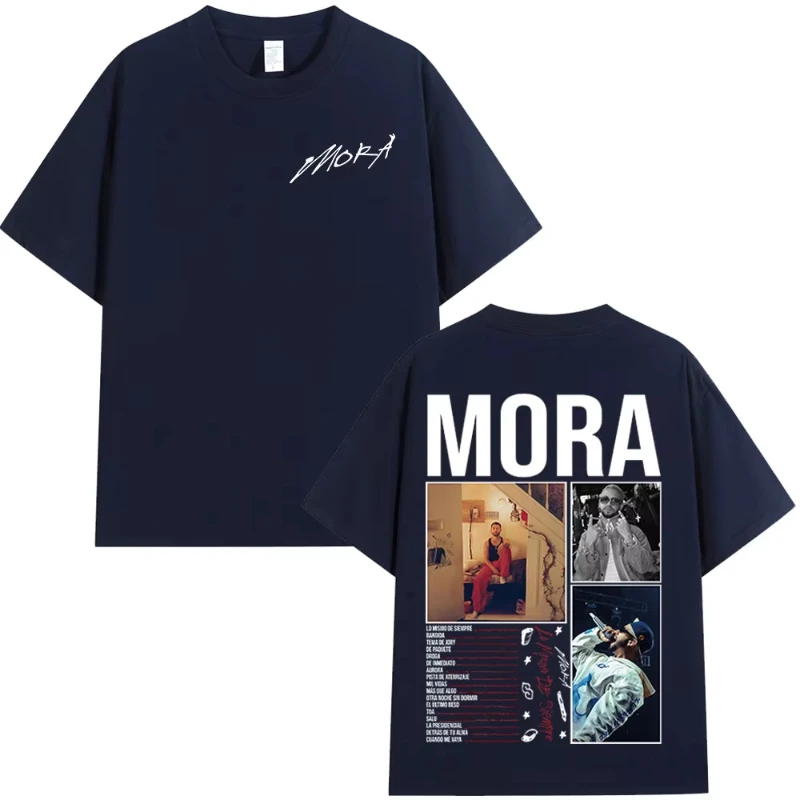 تي شيرت Mora Lo Mismo De Siempre 2025 ألبوم Merch تي شيرت للرجال والنساء ملابس قطنية صيفية مريحة بأكمام قصيرة تي شيرت كبير الحجم
