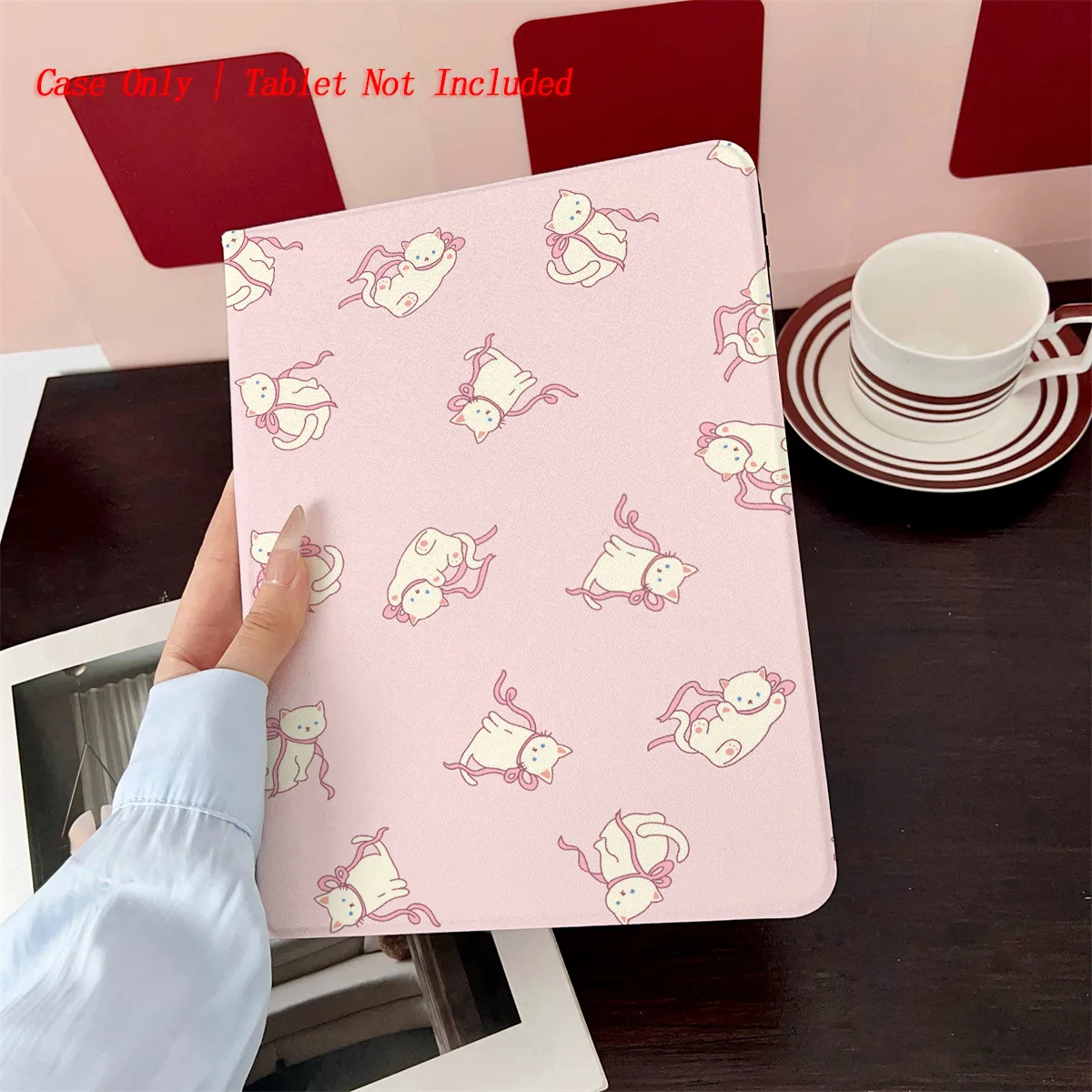 

Cute Numerous White Kittens Design iPad Case for Air 11 M3/6 10.9 3rd Gen 9.7 Anti-Scratch Cover with Pen Slot