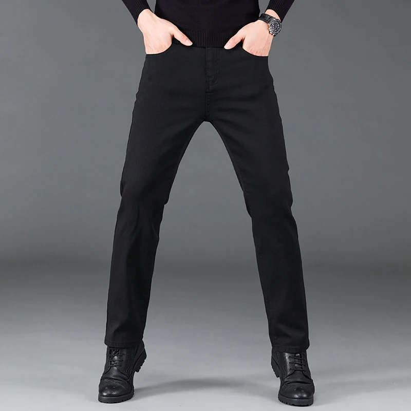 Classic Business casual Jeans men 2023 new Fashion black Slim Stretch Denim Trousers Male high quality  pants men Clothing