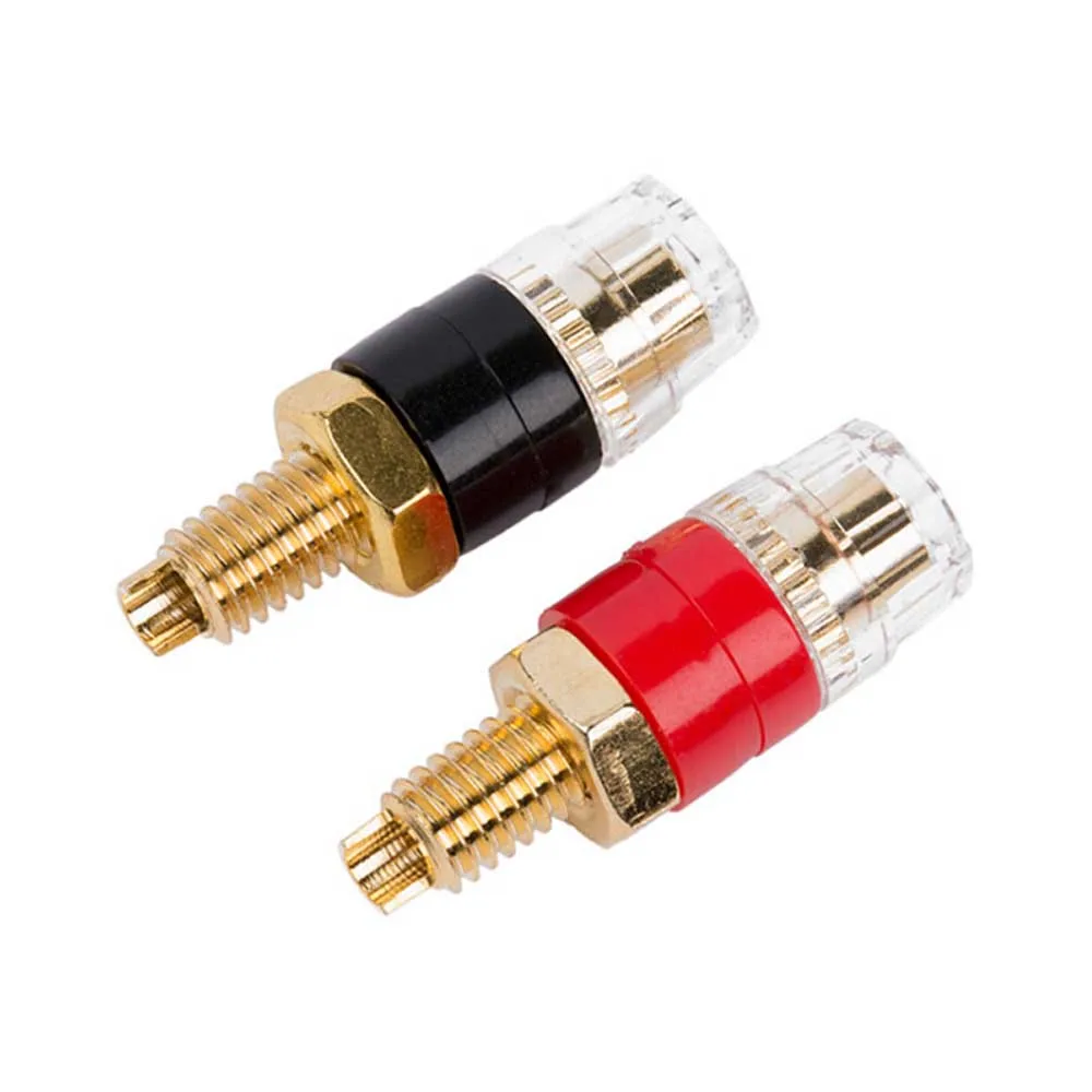 2pcs/1pairs Pure copper gold-plated trumpet crystal terminal power amplifier speaker terminal banana plug socket