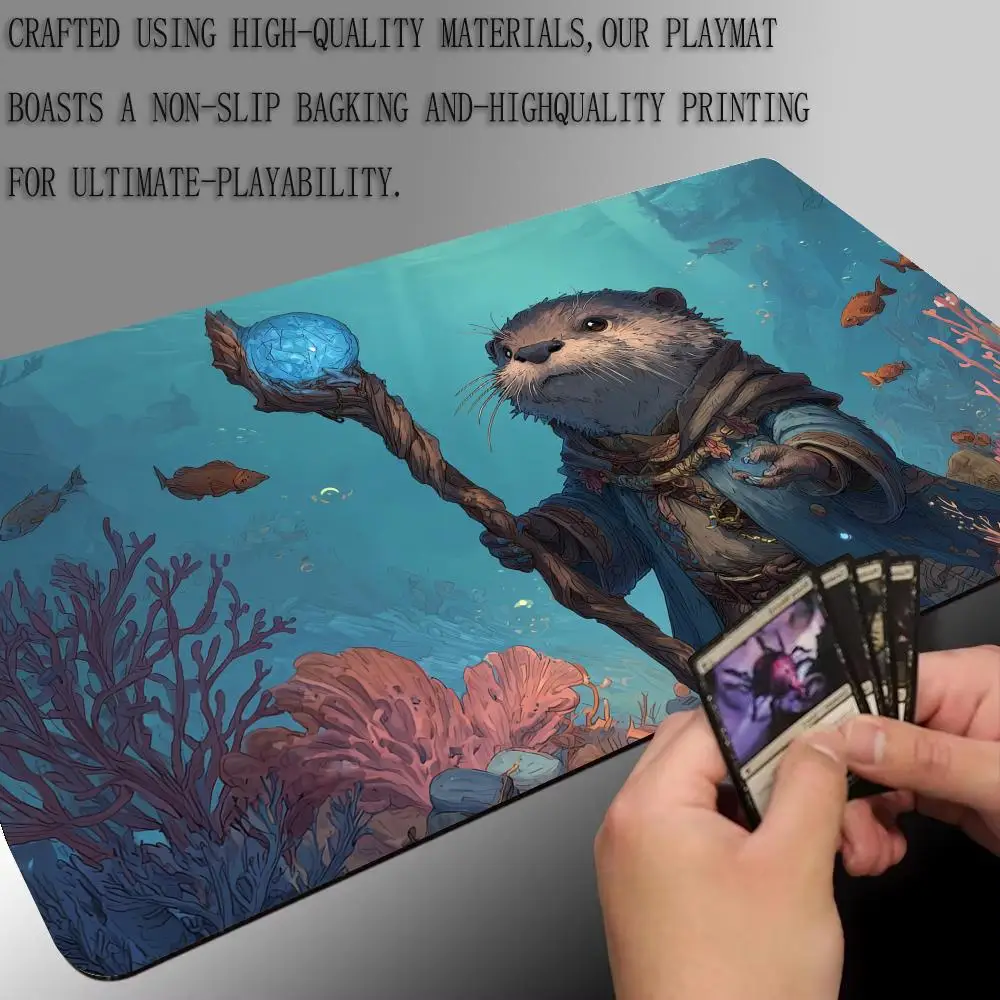 Retro otter magician Magic Card Playmat with zone MTG playmat gathering  game mat Desk Mat Commander Battle playmat magic pad - AliExpress 7