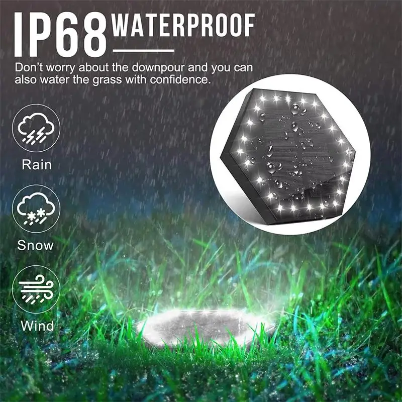 

1/4/8 упаковка, солнечные фонари, уличные 20 светодиодов, дисковая подземная лампа, прожектор, солнечный свет для дома, сада, газона, украшения двора